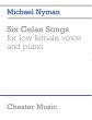 Nyman 6 Celan Songs Low Female Voice and Piano