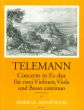 Telemann Concerto E-flat major TWV 43:Es1 for 2 Violins, Viola and Bc Score and Parts (Edited by Bernhard Pauler - Continuo by Wolfgang Kostujak) (First edition)