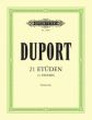 Duport 21 Studies for Cello (Editors Friedrich Grützmacher and Walter Schulz) (Peters)