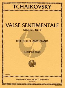 Tchaikovsky Valse sentimentale Op.51 No.6 for Violoncello and Piano (Edited Leonard Rose)