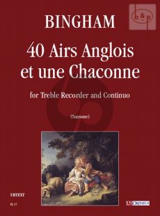 40 Airs Anglois et une Chaconne Treble Recorder-Bc