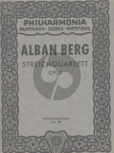 Berg Streichquartett Op. 3 Studienpartitur