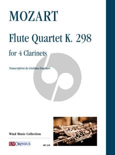 Mozart Flute Quartet KV 298 for 4 Clarinets (Score/Parts) (transcr. by Giuliano Forghieri)