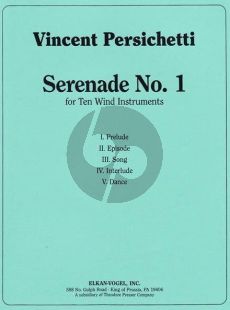 Persichetti Serenade No. 1 For Ten Wind Instruments Score and Parts