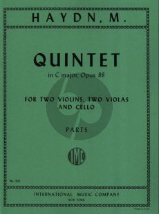 Haydn Quintetto in C Major Op.88 for 2 Violins, Viola and 2 Violoncellos Set of Parts