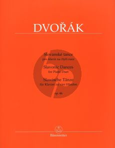 Dvorak Slawische Tanze Op.46 for Piano 4 Hands (edited by Jarmil Burghauser) (Barenreiter-Urtext)