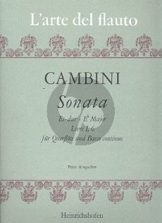 Cambini Sonate No. 6 Es-dur Flöte und Bc (aus Premier Livre de Sonate 1782) (Peter Anspacher)