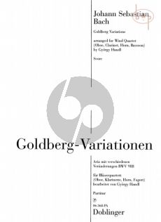 Goldberg Variationen (Aria mit verschiedenen Veranderungen) BWV 988 (Oboe-Clar.[A]-Horn[F]- Bassoon)