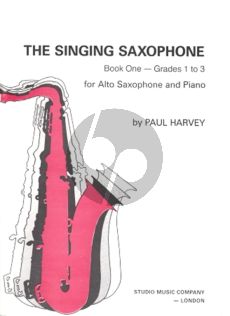 Harvey Singing Saxophone Vol.1 for Alto Saxophoen and Piano (Grades 1 - 3)