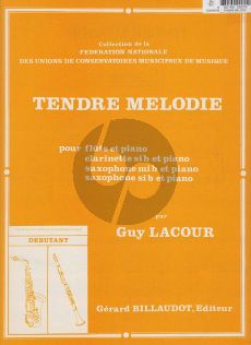 Lacour Tendre Melodie Flûte (ou Clarinette/Sax.Ten./Sax.Alto)-Piano (debut.)