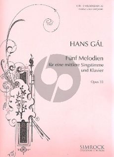 Gal 5 Lieder Op.33 Mittelstimme-Klavier (dt./engl.)