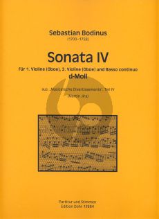 Bodinus Sonata IV d-moll 2 Violinen (Oboen) und Bc (Part./Stimmen) (Martin Jira)