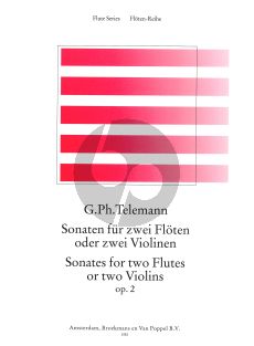 Telemann 6 Sonaten Op.2 (TWV 40:101-106) 2 Flutes (or 2 Violins) (Jochen Gartner) (interm.level)