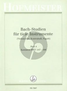 Bach Studien Vol.4 fur Tiefe Instrumente [Violoncello, Kontrabass, Fagott] - Kantaten BWV 147 - 196 (Herausgeber Konrad Siebach)