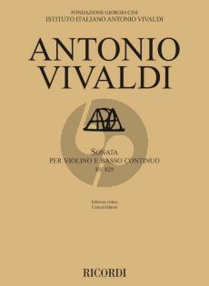 Vivaldi Sonata RV 829 for Violin and Bc (edited by Javier Lupiáñez Ruiz and Fabrizio Ammetto)