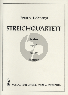 Dohnanyi Streichquartett Op.7 A-Dur (Studienpartitur)