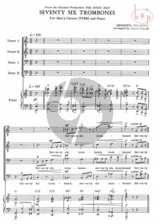 Seventy Six Trombones TTBB-Piano Arr. Cassey