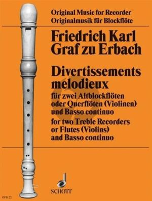 Erbach 3 Divertissements Melodieux 2 Treble Rec. [Fl./Vi.)-Bc (edited by Karlheinz Schultze- Hauser)