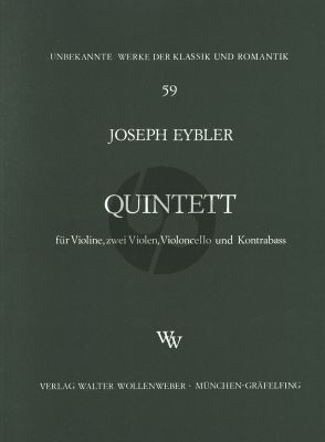 Eybler Quintett Op.6 No.1 Violine, 2 Violas, Violoncello und Kontrabass Stimmen