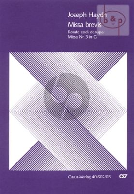 Missa Brevis G-dur "Rorate coeli desuper" Hob.XXII:3 (SATB- 2 Vi.-Vc/Db-Organ) (Vocal Score)