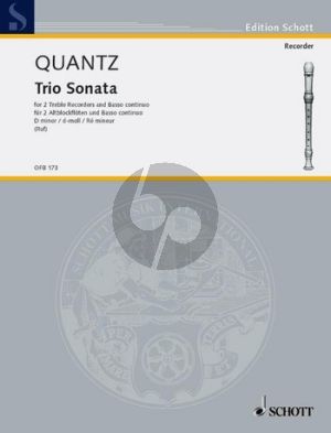 Quantz Triosonate d moll (2 Altblockfloten oder Altblockflote-Flote[Violine] und Bc) (ed. Hugo Ruf Partitur und Stimmen, Partitur = Klavier)