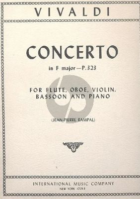 Vivaldi Concerto F major F.XII no.26 Flute - Oboe - Violin - Bassoon and Piano (Score and Parts)