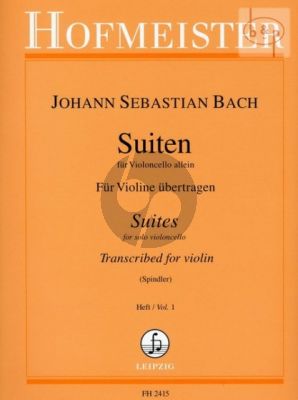 6 Suiten Vol.1 (No.1 - 3) orig.Violoncello arranged for Volin Solo