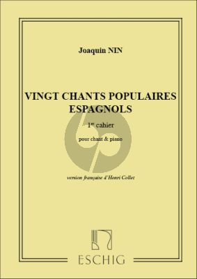 Nin 20 Chants Populaires Espagnols vol.1 chant-piano