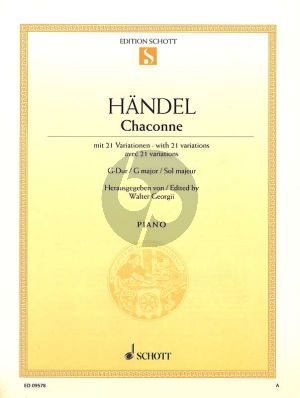 Handel Chaconne G dur mit 21 Variationen HWV 435 (ed. Walter Georgii)