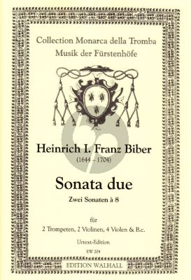 Biber Sonate a due a 8 2 Trompeten-2 Vi.-4 Va. und Bc (Part./Stimmen)