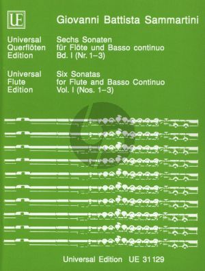 Sammartini 6 Sonaten Vol. 1 No.1 - 3 fur Flote und Bc (Herausgegeben von Gerhard Braun) (Aussetzung Siegfried Petrenz)