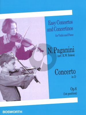 Paganini Concerto No.1 D-Major Op.6 Violin and Piano (arr. K.W. Rokos) (Violin in First Position)