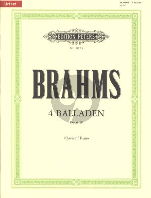 Brahms Balladen Op. 10 Klavier (Carl Seemann und Kurt Stephenson) (Peters-Urtext)