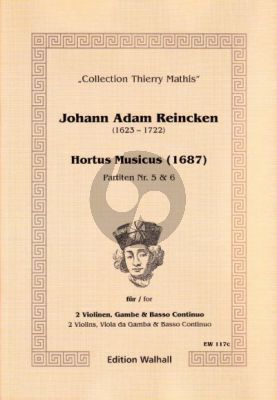 Reinken Hortus Musicus 6 Partiten No. 5 - 6 2 Violinen-Gambe und Bc (Part./Stimmen) (Thierry Mathis)