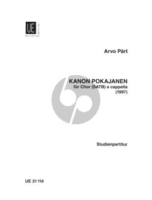 Part Kanon Pokajanen (1997) SATB a Cappella Studienpartitur