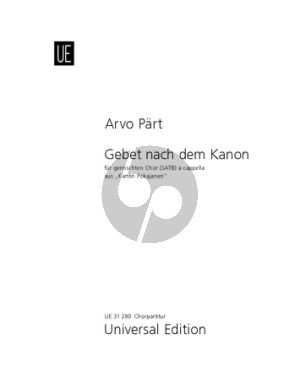 Part Gebet nach dem Kanon SATB (aus Kanon Pokajanen)