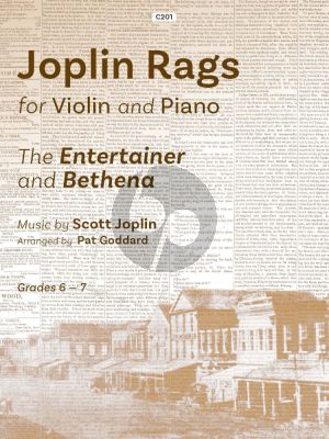 Joplin Rags - The Entertainer and Bethena for Violin and Piano (Arranged by Pat Goddard) (Grades 6-7)