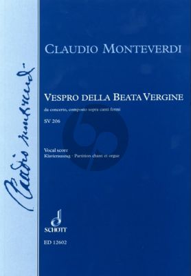 Vespro della Beata Vergine SV 206 Marienvesper SSAATTTTBB and Orchestra Vocal Score