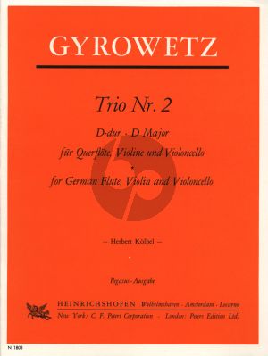 Gyrowetz Trio No. 2 D-dur Flöte-Violine und Violoncello (Stimmen) (Herbert Kölbel)