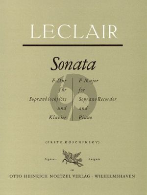 Sonate F-dur Sopranblockflöt und Klavier