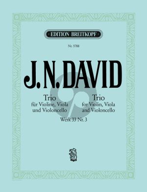 David Streichtrio No. 3 Werk 33/3 Violine-Viola und Violoncello (Stimmen)