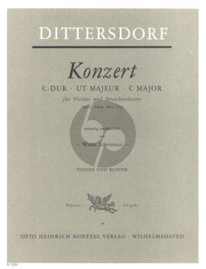 Dittersdorf Konzert C- dur Krebs 158 Violine und Streichorchester (Klavierauszug) (Walter Lebermann und Viktor Kreiner)