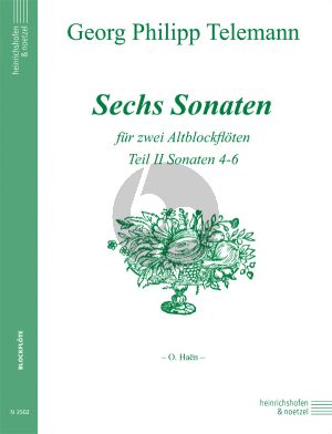 Telemann 6 Sonaten Vol.2 No.4-6 fur 2 Altblockfloten Spielpartitur