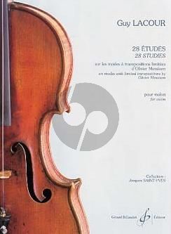 28 Etudes sur les modes a transpositions limitees d'Olivier Messiaen pour Violon
