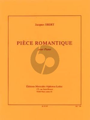 Ibert Piece Romantique Piano