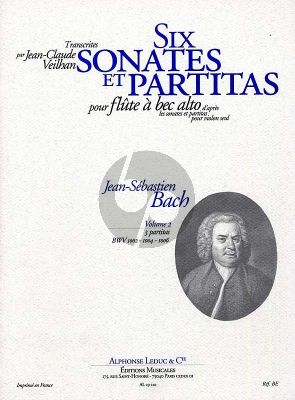 Bach 6 Sonates & Partitas vol.2 BWV 1002-1004-1006 Treble Recorder (arr. by J.C. Veilhan) Nabestellen