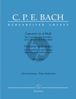 Bach Konzert d moll BWV 1052A nach J.S.Bach (Urtext)