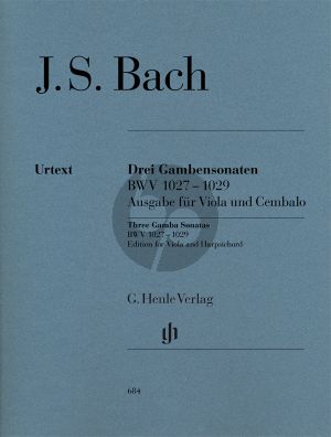 Bach 3 Sonaten BWV 1027 - 1029 Viola da Gamba (Urtext) Viola-Klavier (Heinemann-Schilde)