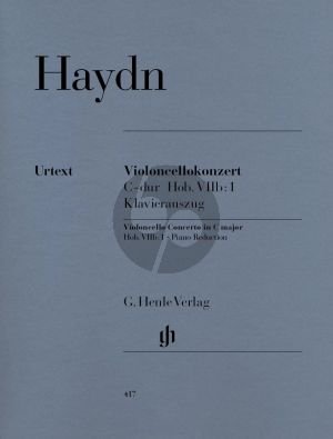 Haydn Concerto C-dur Hob.VIIb:1 for Violoncello and Orchestra Edition for Violoncello and Piano (Edited by Sonja Gerlach)