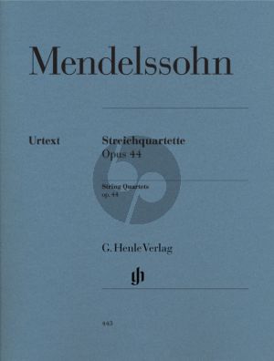 Mendelssohn Streichquartette Op. 44 No.1 - 3 Stimmen (Ernst Herttrich) (Henle-Urtext)